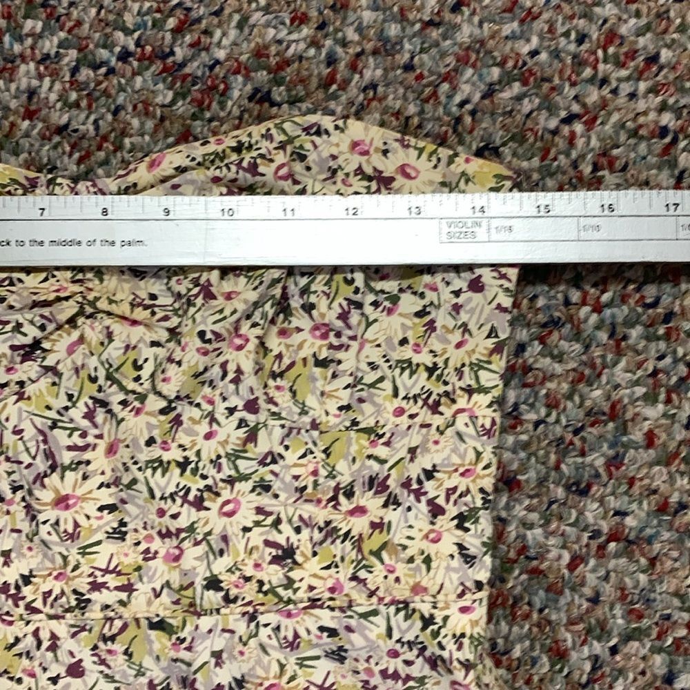 J. Crew Liberty of London Ivory Purple Floral Strapless Tiered Mini Dress Size 0 - Picture 14 of 16